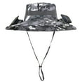 thumbnail image 2 of Wide Brim Solar Fan Hat,Fishing Hat with 2 Solar Fan, 3 Speed Solar Powered Fan Hat,Outdoor Sun Hats for Men Women Hat with Fan Built in-Black and white camouflage, 2 of 9