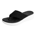 thumbnail image 1 of Sandalias de tanga para mujer Sandalias de cuero PU con soporte para el arco para la playa de verano, 1 of 9