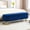 Blue, variant on Storage Ottoman Bench, 63" Velvet End of Bed Bench Bedroom Bench King Size with Golden Metal Legs, Upholstered Storage Bench for Bedroom Living Room Entryway and Window, Dark Grey