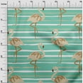 thumbnail image 3 of oneOone Viscose Jersey Sea Green Fabric Tropical Flamingo With Stripes Quilting Supplies Print Sewing Fabric By The Yard 60 Inch Wide, 3 of 4
