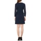 thumbnail image 3 of INSPIRE CHIC Ropa de Mujer para Trabajar Elegante Vestido A-Line con Cuello en V Transparente y Decoración de Botones Color Azul Oscuro, 3 of 6