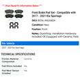 thumbnail image 2 of Front Brake Pad Set - Compatible with 2017 - 2021 Kia Sportage 2018 2019 2020, 2 of 2