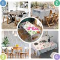 thumbnail image 5 of Pioneer Flower Floral Print Pattern Rectangle Tablecloth 60"x120",Waterproof Polyester Rectangle Table Cloth, Wipeable Spillproof Polyester Tablecloth for Dining, Camping, Indoor and Outdoor, 5 of 6