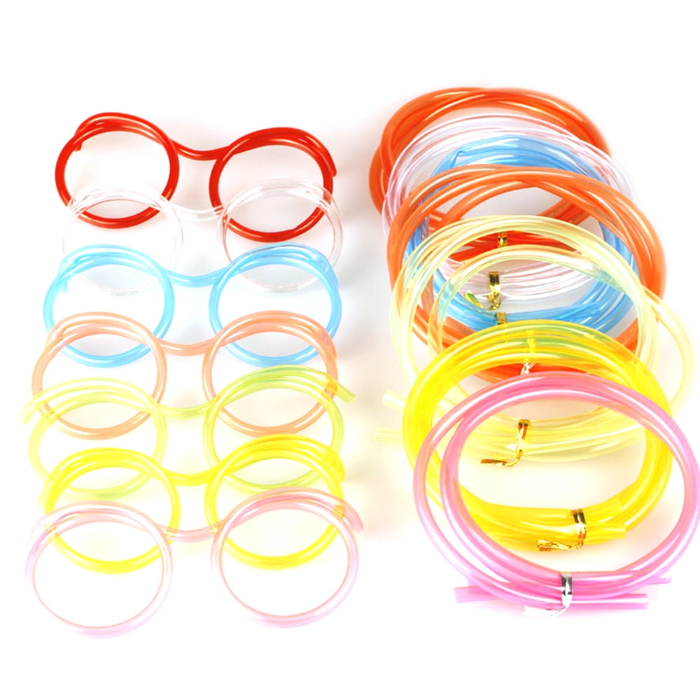 Silly Straw Eye Glasses, Crazy Straws for Kids Funny Glasses for Kids Silly  Straws Reusable Party Supplies Kids Crazy Straws Skids Reusable 1Pcs