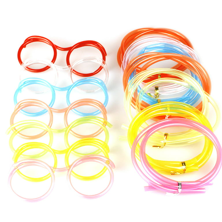 Drinking Straws Glasses Plastic - Fun Glasses Straw Covers Cap Reusable  Straws For Eye Glasses Straw Tube Toy And Birthday Party Set