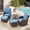 Blue-4, variant on MELLCOM Patio Furniture Set of 3, Wicker Swivel Glider Chairs with Side Table and Thick Cushions, All Weather Rattan Bistro Set for for Porch, Garden, Backyard and Patio