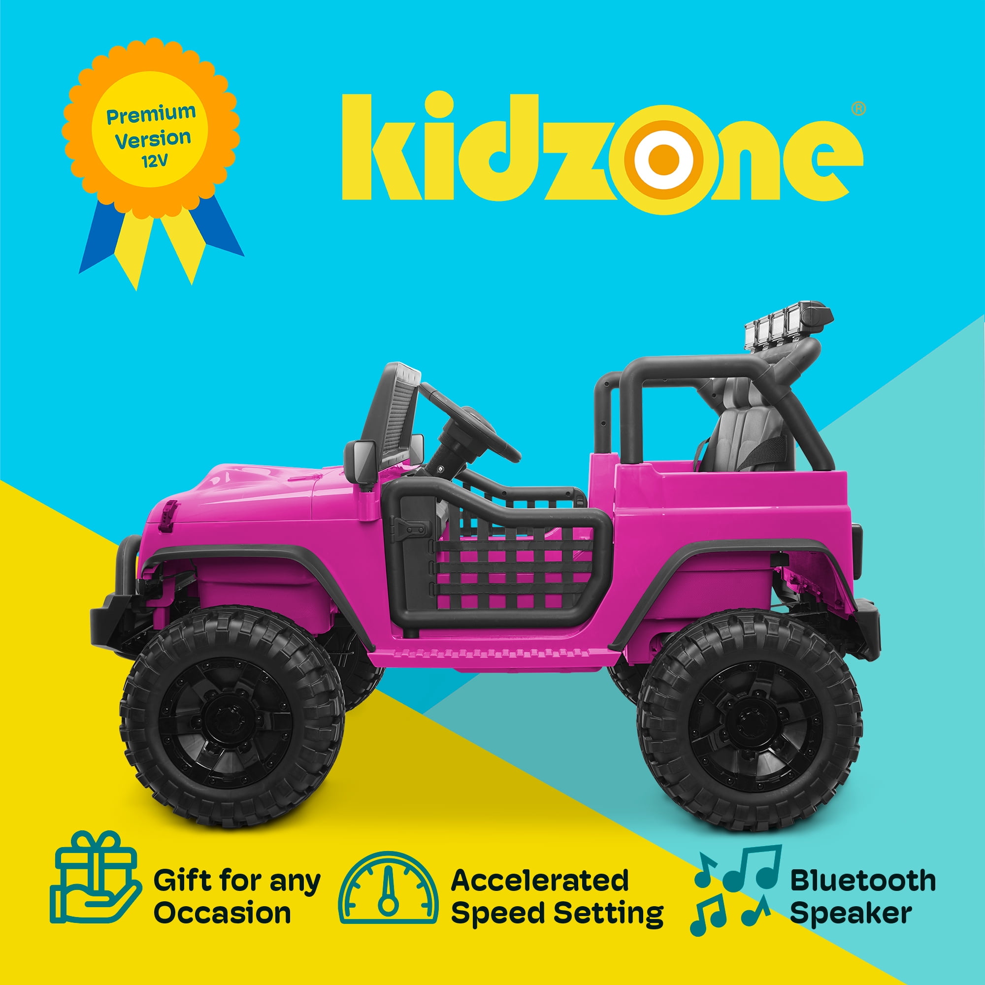 Kidzone 12V Electric Kids Car, Ride On Toy, 4-Wheeler, 3.8