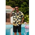 thumbnail image 2 of COOFANDY Men's Hawaiian Matching Set Summer Beach 2 Piece Outfits Flower Button Down Shirts and Shorts, 2 of 8