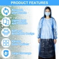 thumbnail image 4 of Uxcell Rain Ponchos for Adults, 10 Pack Rain Coat for Hiking Outdoor Activities, Blue, White, 4 of 6