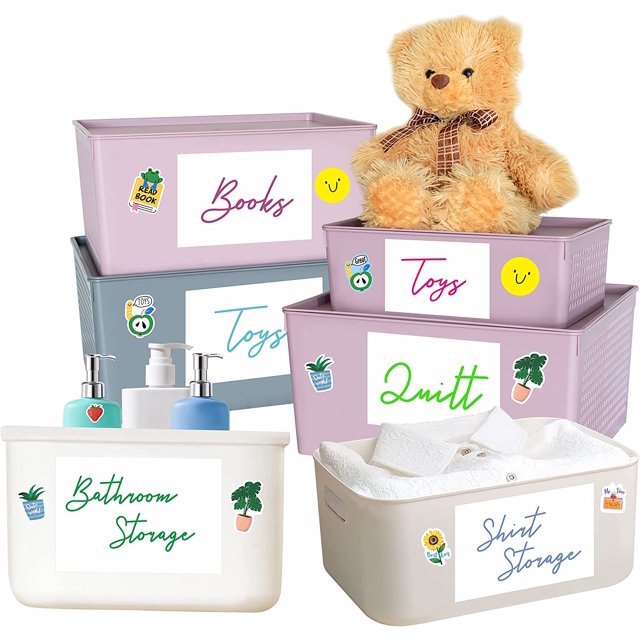 wqlpp-70 Large Size Blank Labels, Water/Oil/Tear Resistant, Inkjet & Laser Printer Available Removable No Residue for Home Organization Projects, Bins, Kitchen Storage Containers, Desk Items(8.5\u201