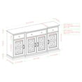 thumbnail image 6 of Classic Fretwork Detailed Glass-Door Sideboard Sideboard Buffet Cabinet, Kitchen Storage Cabinet, Glass Door Accent Cabinet with Adjustable Shelves, 6 of 6