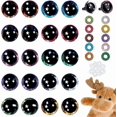 thumbnail image 1 of 30 pares de ojos de seguridad en forma de estrella de 18 mm para crochet, 10 colores, ojos de resina con purpurina 3D para manualidades, con arandelas, ojos de plástico para amigurumi., 1 of 9