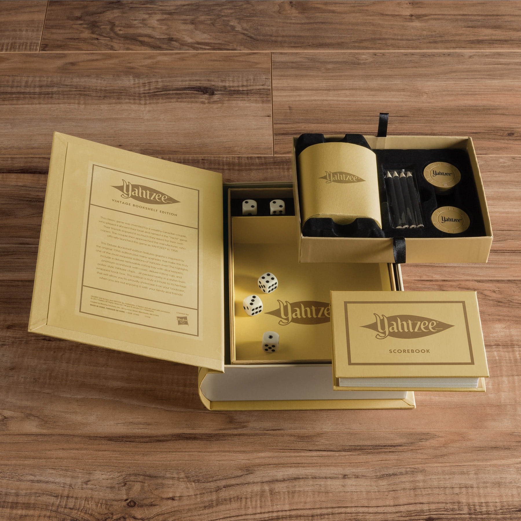 WS Game Company Yahtzee Vintage Bookshelf Edition | Classic Dice Game