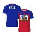 thumbnail image 2 of Exclusive design Haiti Flag Grain 3D Printed Men For Running Bike Soccer Tennis Fitness Sports tshirt Mesh Fans Short T-shirt, 2 of 9
