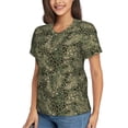thumbnail image 2 of Vsdgher Green Snake Skin Women Shirts V Neck Short Sleeve Tops T-Shirt Basic Tees, S to 3XLSmall, 2 of 5