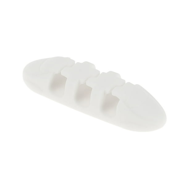 Clip de soporte de cable universal Unique Bargains, organizador de gestión de cables, 50.5x14x10.5mm, duradero, TPR, blanco para tablero de coche, TV, PC, laptop, escritorio de oficina