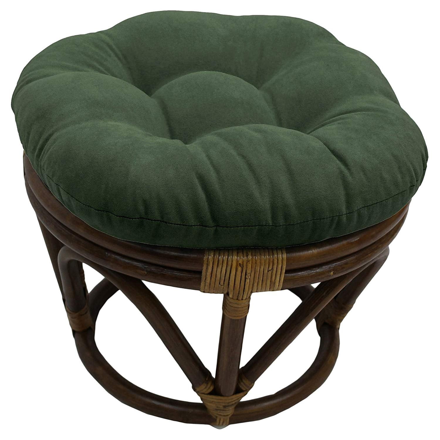 International Caravan Rattan Ottoman with Micro Suede Cushion