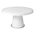 thumbnail image 2 of John Dining Table, 53 Inch Round Top, Modern Cone Base, White, Steel, 2 of 7