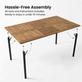 thumbnail image 4 of Homall 6-Person Acacia Wood Outdoor Table with Umbrella Hole, Rectangle Metal Patio Table for Indoor & Outdoor Dining, 4 of 7