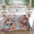 thumbnail image 5 of Gingerbread Man House Christmas Throw Blankets, Winter Teal Pink Soft Fleece Blanket Decorative for Home Sofa Couch Chair Living Bedroom, 40x50 inches,, 5 of 8