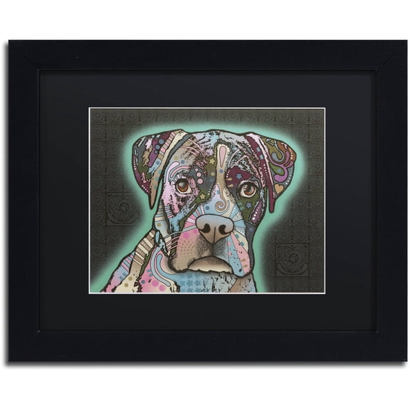 Trademark Fine Art "Love Thy Boxer" Canvas Art by Dean Russo, Black Matte, Black Frame