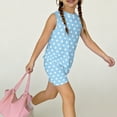 thumbnail image 6 of Summer Clothes for Child Girls Size 7 Cute Two Piece Outfits Activewear Casual Sleeveless Tee Top and Y2K Shorts Clothing Sets Light Blue 9-10 Years, 6 of 7