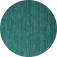 thumbnail image 1 of Ahgly Company Indoor Round Solid Turquoise Blue Modern Area Rugs, 5' Round, 1 of 4