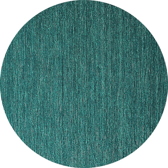 Ahgly Company Indoor Round Solid Turquoise Blue Modern Area Rugs, 5' Round