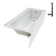 thumbnail image 5 of Streamline NAL-5660-BGL 60 in. x 30 in. Acrylic Right-Hand Drain Alcove Bathtub in Glossy White With External Drain in Brushed Gold, 5 of 10