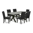 thumbnail image 2 of East West Furniture V-Style 7-piece Wood Dining Set in Doeskin Gray, 2 of 6