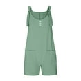 thumbnail image 6 of Summer Savings Clearance 2025! THDHVS Girls Romper,Rompers for Girls,Kids Summer Strap Short Adjustable Shoulder Strap Jumpsuit Sleeveless Loose Overalls Cute Rompers Green 11-12 Years, 6 of 6