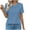 Blue, variant on Women's Tops Summer Crew Neck Polka Dots Pleated Short Sleeve Tunic Shirts Casual Loose Soft Comfortable Blouses (L, Red 1)