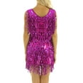 thumbnail image 4 of inhzoy Womens Sequins Flapper Latin Salsa Dance Dress V-Neck Tassel 1920s Cocktail Party Dress Rose M, 4 of 7