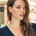 thumbnail image 3 of 18K Rose Gold Plated Silver Pink Mystic Topaz and White Lab Grown Diamond Pendant and Earrings Jewelry Set for Women (7.14 Cttw, Gemstone Birthstone, Oval 11X9MM and 8X6MM with 18 inch Silver Chain), 3 of 3