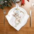 thumbnail image 2 of Qxltty Rabbits Playing with Pink Butterflies Napkins 20×20in Perfect for Parties Dinners Weddings Cocktail Housewarming Cloth Napkins Set of 1, 2 of 8
