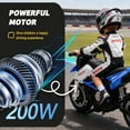 thumbnail image 4 of Xuanlur 24V 9AH Electric Motorbike, 9 mph & 110lb Max, 200W Ride on Motorcycle for Big Kids w/EVA Tires, LED Lights & Power Display, 2 Speed, Bluetooth, Music, Electric Motorcycle for Ages 6+, Blue, 4 of 8