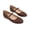 Brown, variant on Gpaecead Women'S Round Toe Buckle Shoes Low Heel Plus Size Soft Faux Leather Low Cut Comfortable Casual For Spring Summer Work Date Silver