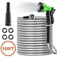 thumbnail image 4 of GVDV Garden Hose, 3/4 inch x 100ft Metal Water Hose with Spray Nozzle, Leak Proof, Tangle Free, 550PSI, 4 of 10