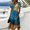 Blue, variant on Halloween Dresses for Women Ghost V Neck Pumpkin Cute Wedding Guest Dress Spider Short Sleeve Casual Wrap Dresses S