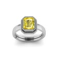 thumbnail image 1 of Bague Réglable en Argent Non Chauffée Certifiée Qualité A+ Saphir Jaune Naturel pour Femmes et Hommes, 1 of 3