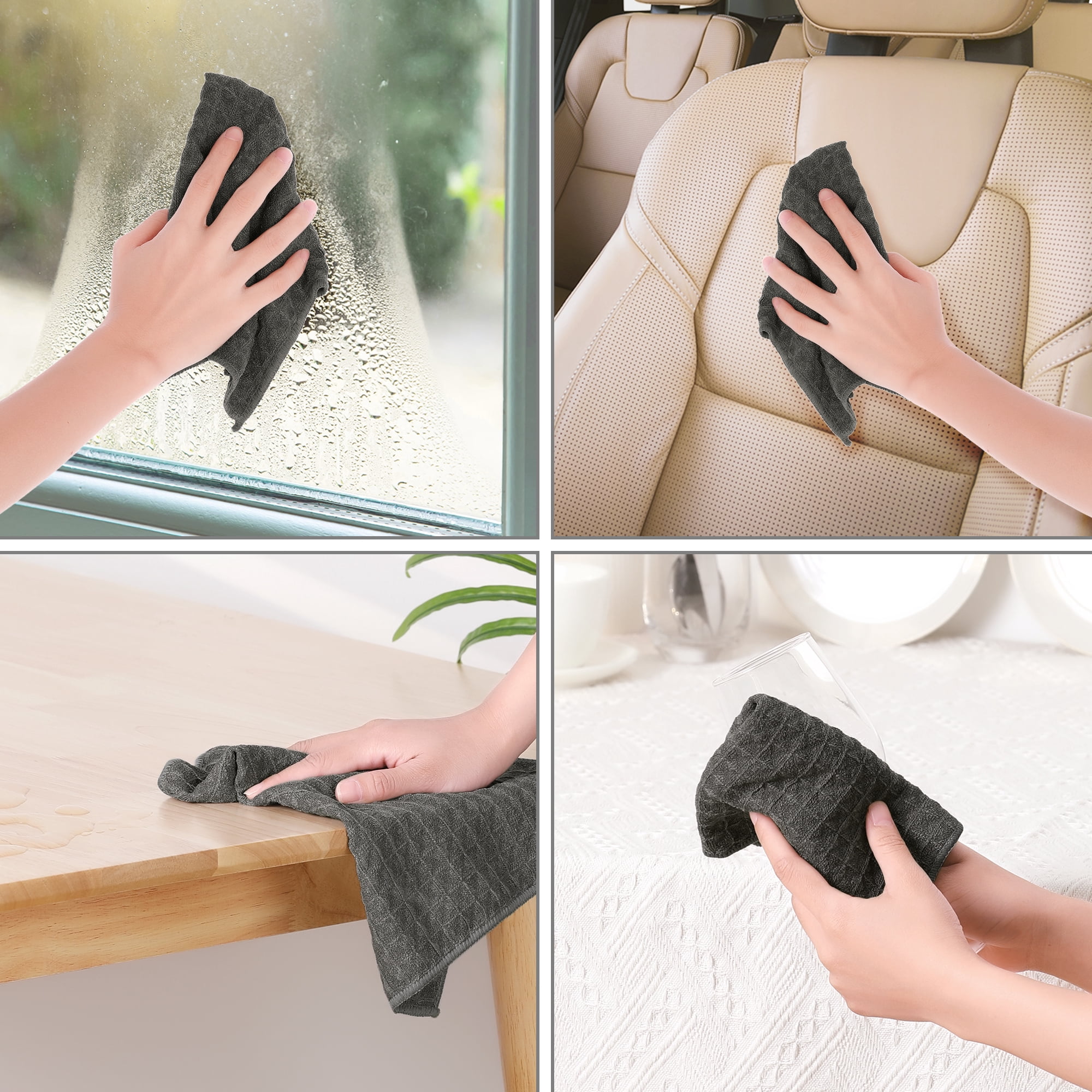 Unique Bargains Waffle Weave Kitchen Cleaning Absorbent Lint Free Dish Kitchen Towels 12pk 10" x 10"