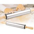 thumbnail image 2 of 1 stainless steel non stick rolling pin bread biscuit dough roll, 2 of 7