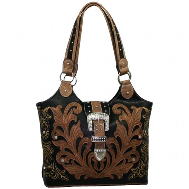 Ritz Enterprises BT951BRN Western Embriodered Rhinestone Buckle Accent