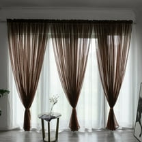 1X One Curtain Leaves Sheer Curtain Tulle Window Treatment Voile Drape Valance 1 Panel Fabric Curtain