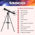 thumbnail image 3 of Telescopio Astronómico Profesional Tasco Spacestation Refractor 70mm 800mm 600x aumentos, 3 of 15