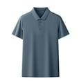 thumbnail image 2 of Fznquz Button Up Mens Shirts Blue Polo Short Sleeve Collar Summer Boys T Shirts 48, 2 of 6