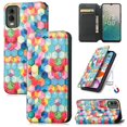 thumbnail image 1 of Compatible With Nokia C32 Case Colorful Wallet Card Slot Pu Leather Kickstand Magnetic Rfid Blocking Cover, 1 of 3