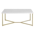 thumbnail image 1 of WE Furniture AZF42LUXWMG Coffee Table, Faux Marble, Gold, 1 of 8