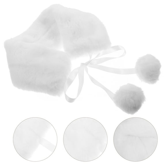 AURARMLET Winter Warm White Fuzzy Scarf for Women Girls Kids Soft Cozy Daily Wear Skiing Outdoor