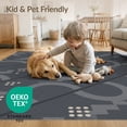 thumbnail image 1 of ODIKA 4'x6' Gray Blue Dark Geometric Design Washable Area Rug Modern Abstract Pattern with Unique Shapes for Bedroom, Reading Nook, Pet Friendly & Non-Shedding, 1 of 4